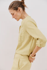 Cortefiel Camisa confeccionada con lino Amarillo