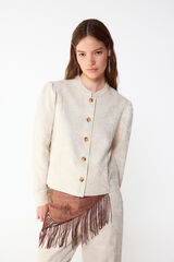 Slowlove Chamarra bordada Marfil