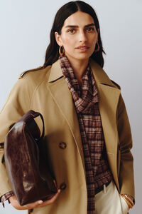 Cortefiel Blusa lazo estampada cuadros