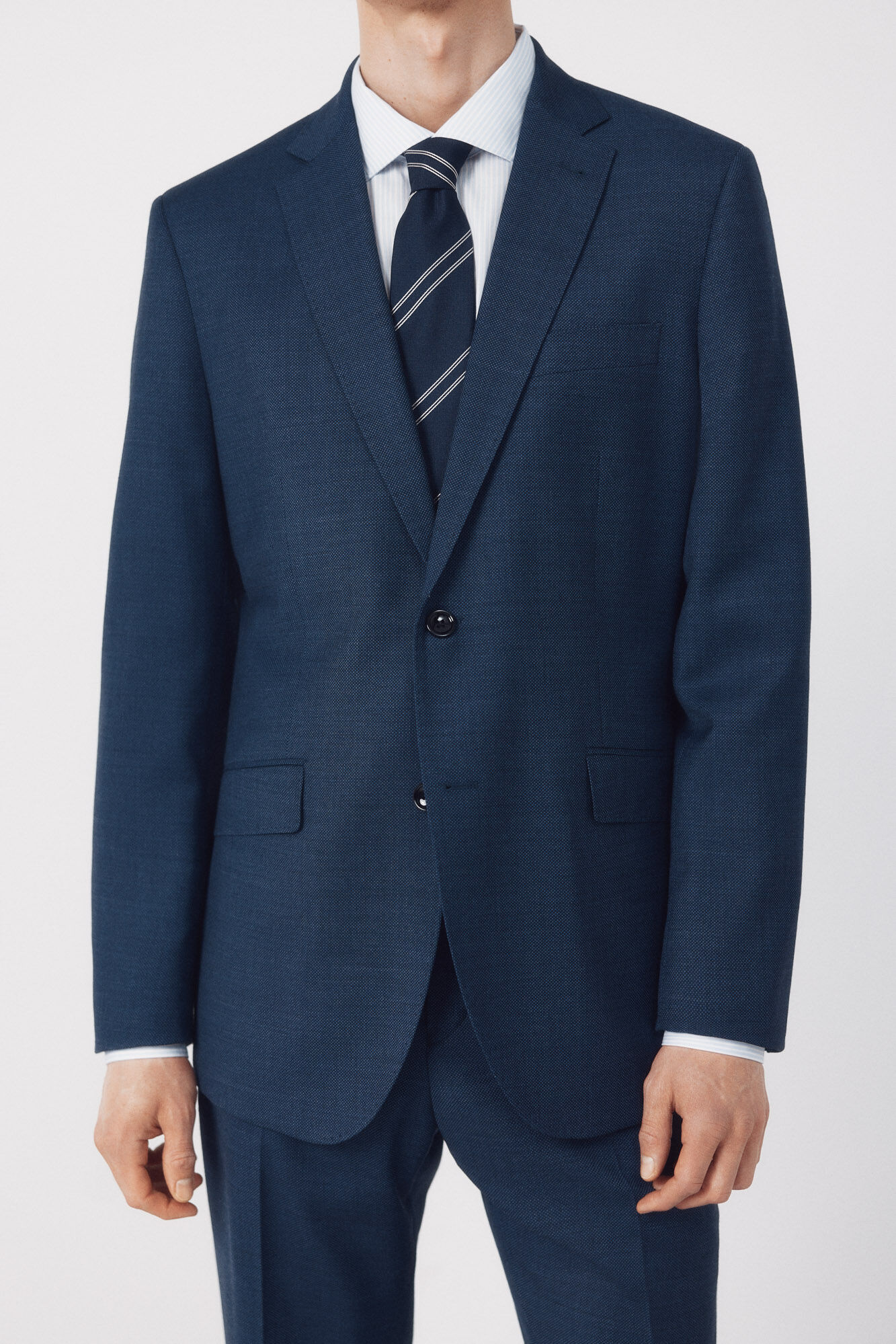 Cortefiel Americana de traje ojo de perdiz COOLMAX&reg; Azul oscuro