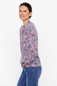 Cortefiel Blusa estampada elástica Estampado blanco