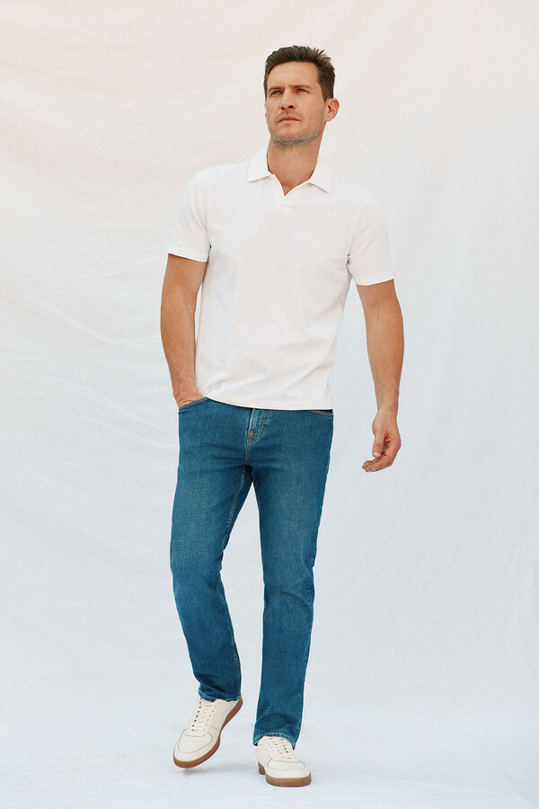 Cortefiel Pantalón denim regular fit Azul