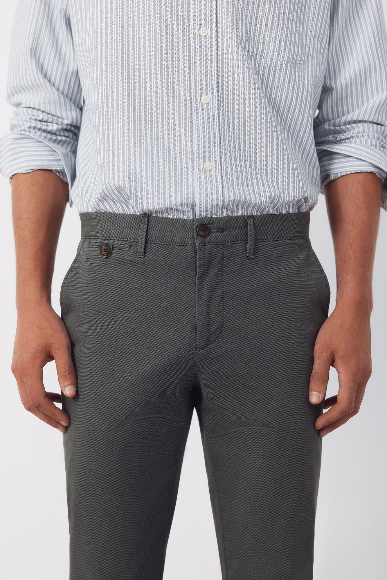 Cortefiel Pantal&oacute;n chino print slim Kaki
