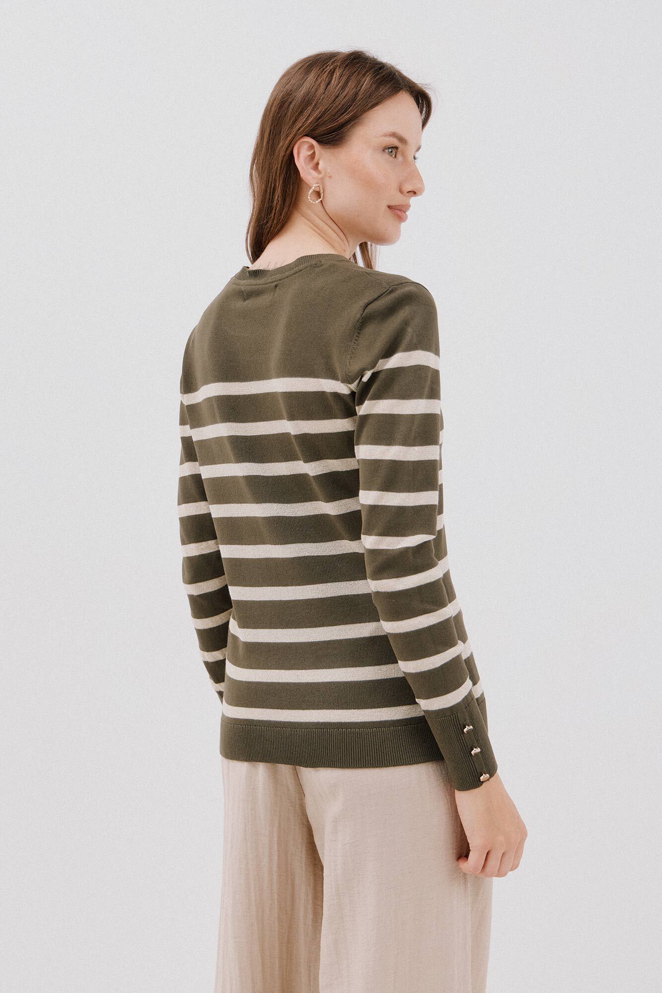 Cortefiel Su&eacute;ter rayas Kaki