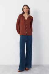 Cortefiel Blusa con bordados Rojo