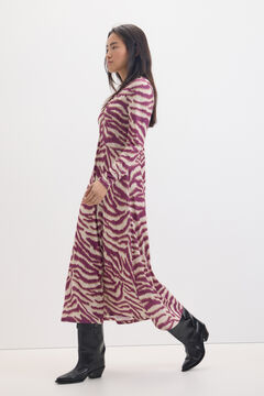 Cortefiel Vestido estampado manga murciélago Multicolor