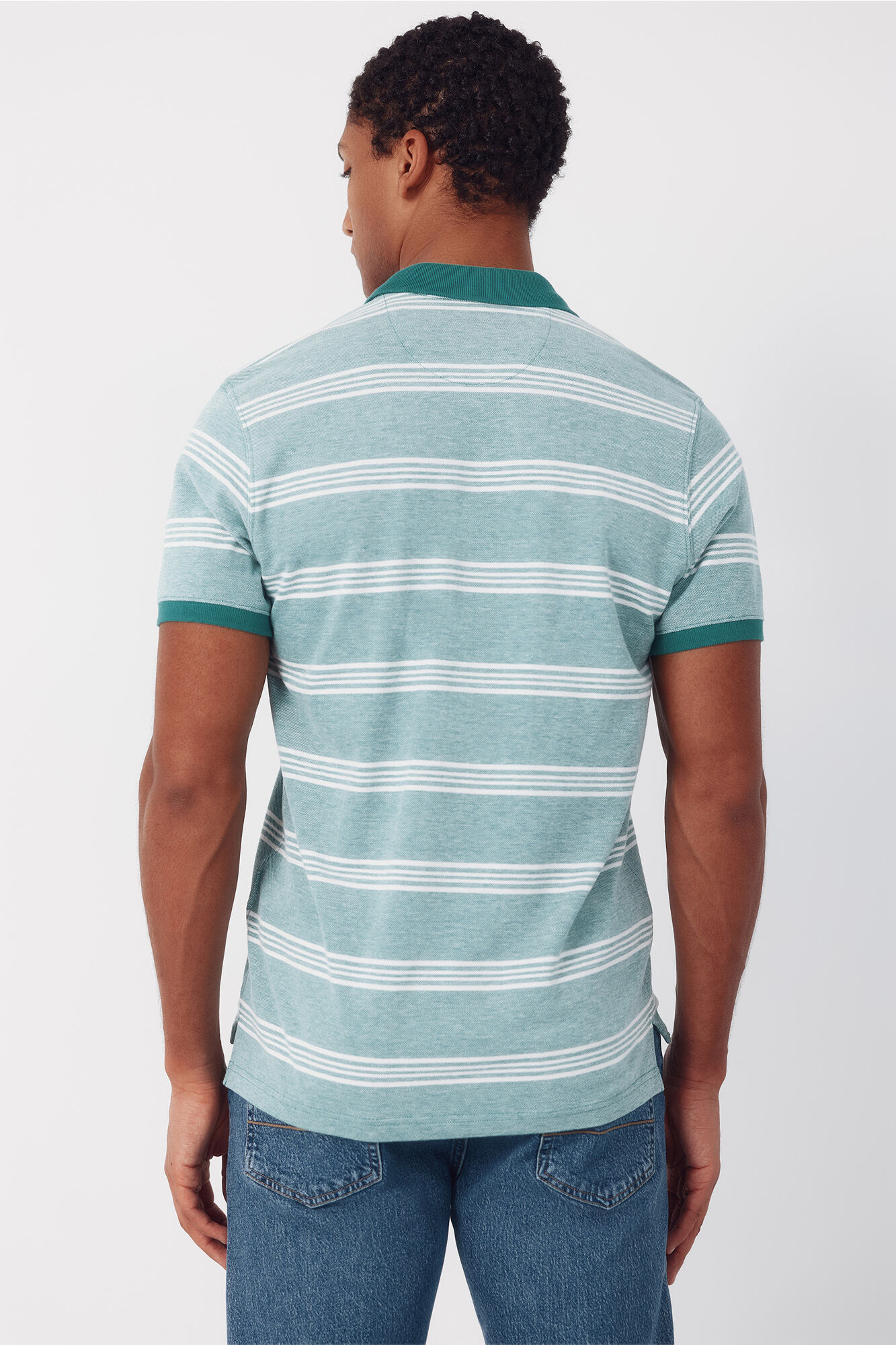 Cortefiel Polo oxford de rayas Verde
