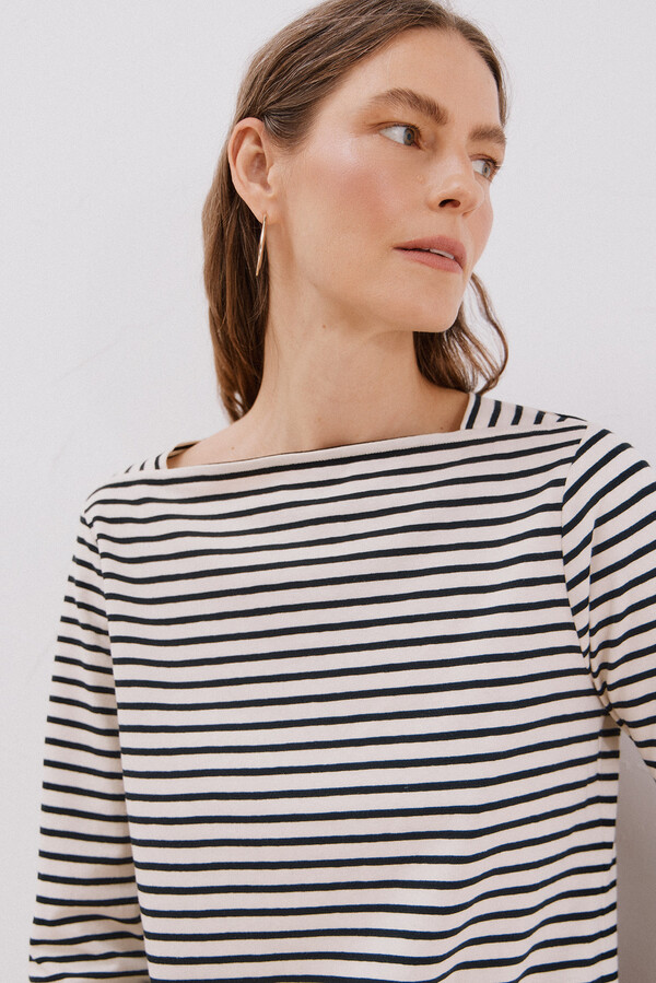 Cortefiel Playera básica barco Estampado blanco