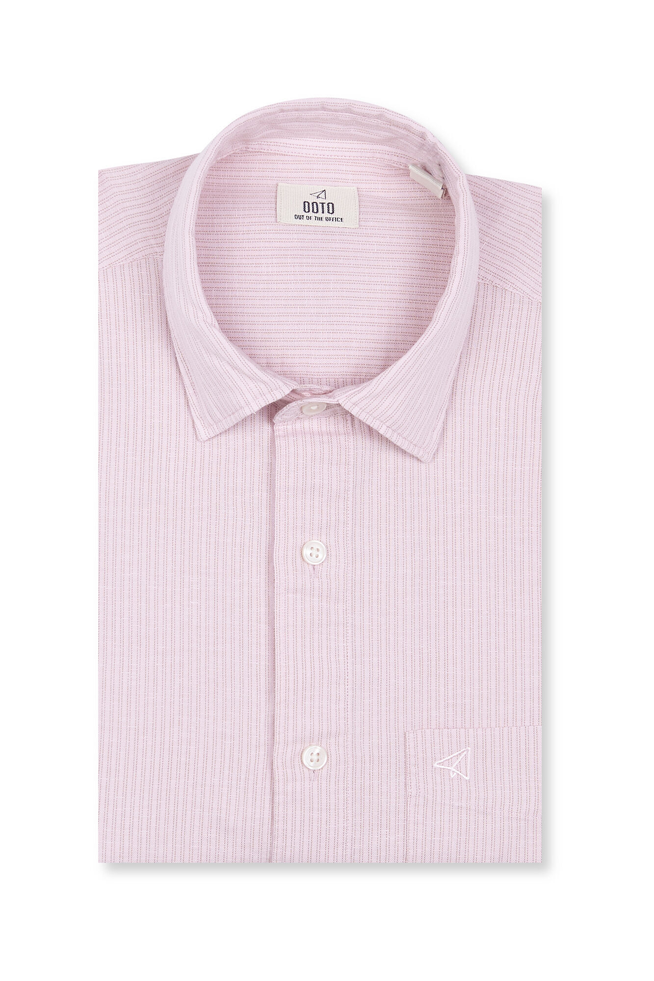 OOTO Camisa algod&oacute;n lino rayas Rosa