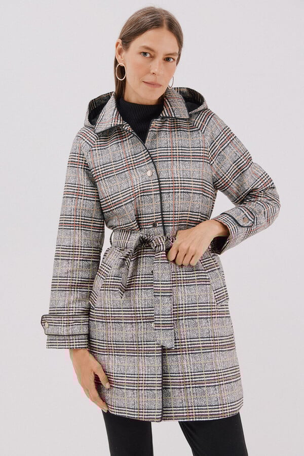 Cortefiel Gabardina satinada capucha desmontable Multicolor