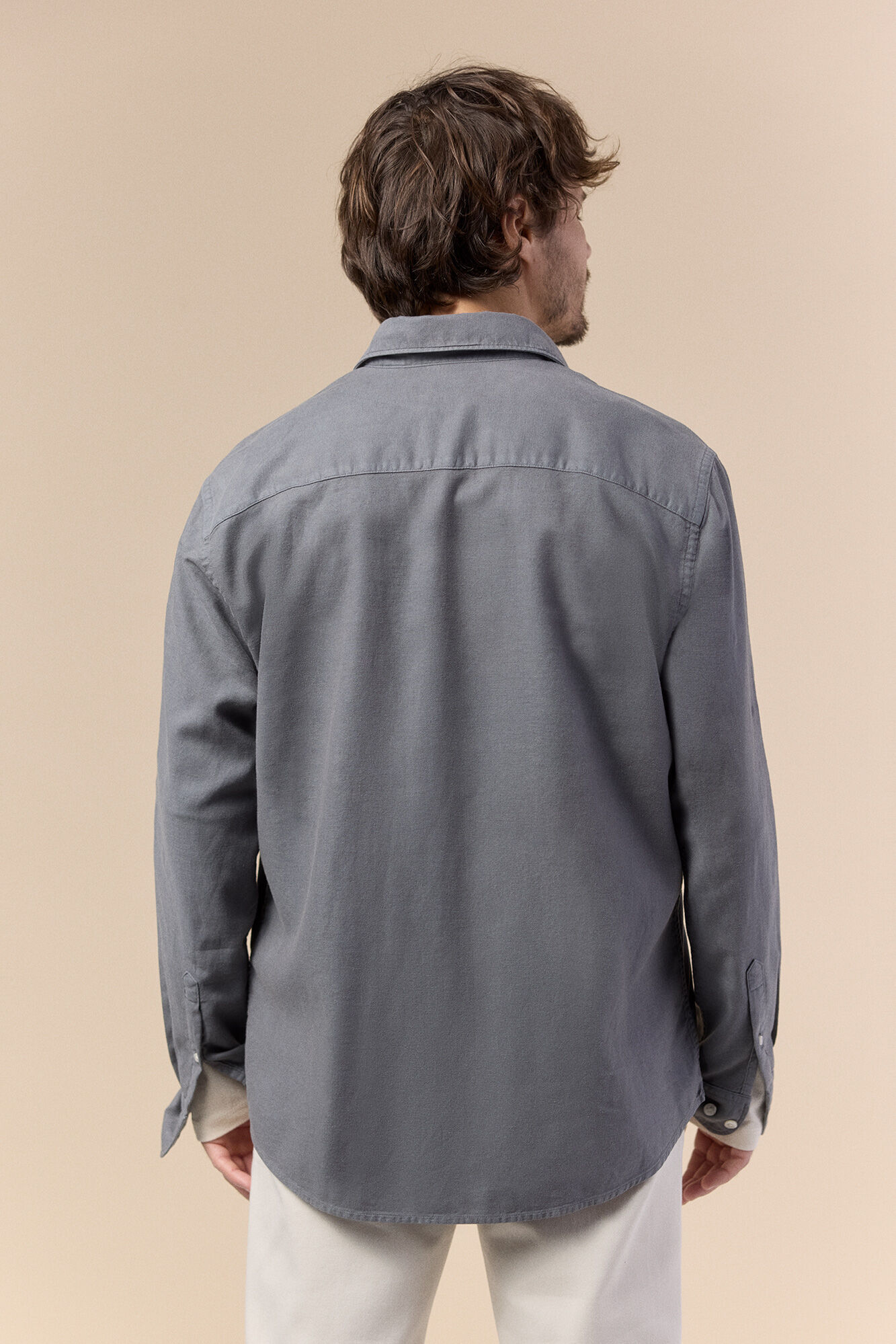 OOTO Camisa lisa fluida Gris