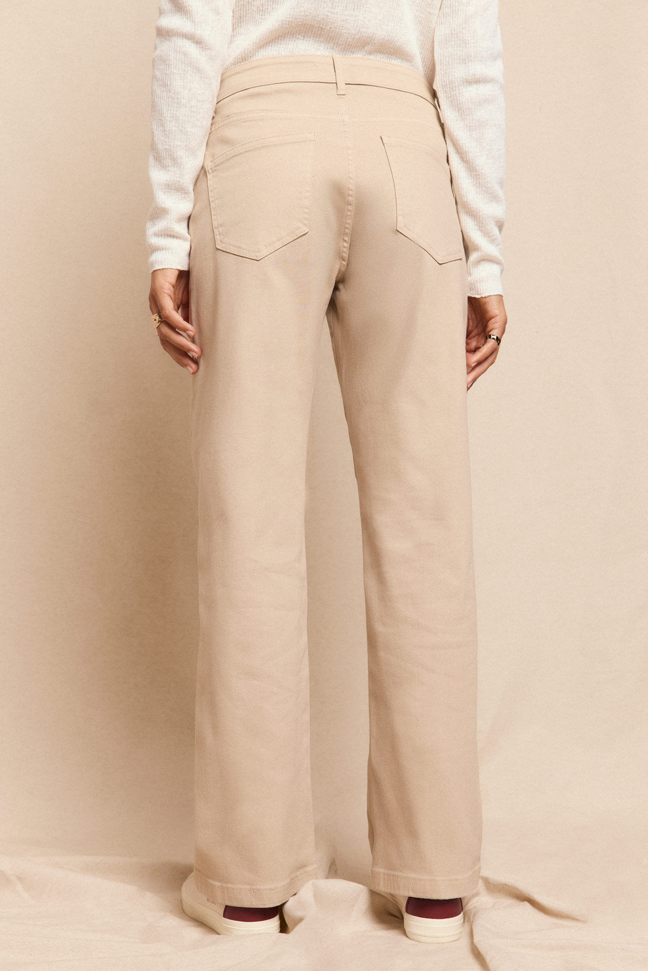 Slowlove Jeans abertura bajo Marfil