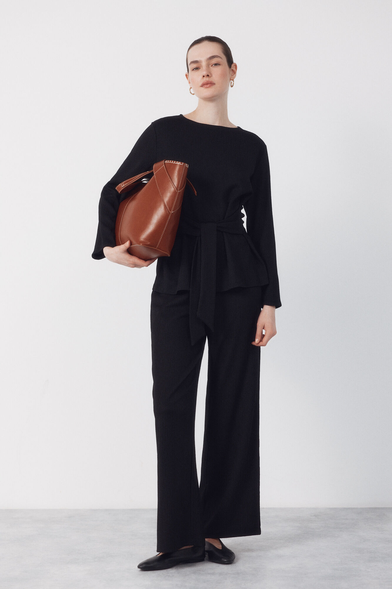 Cortefiel Pantal&oacute;n de tejido Negro