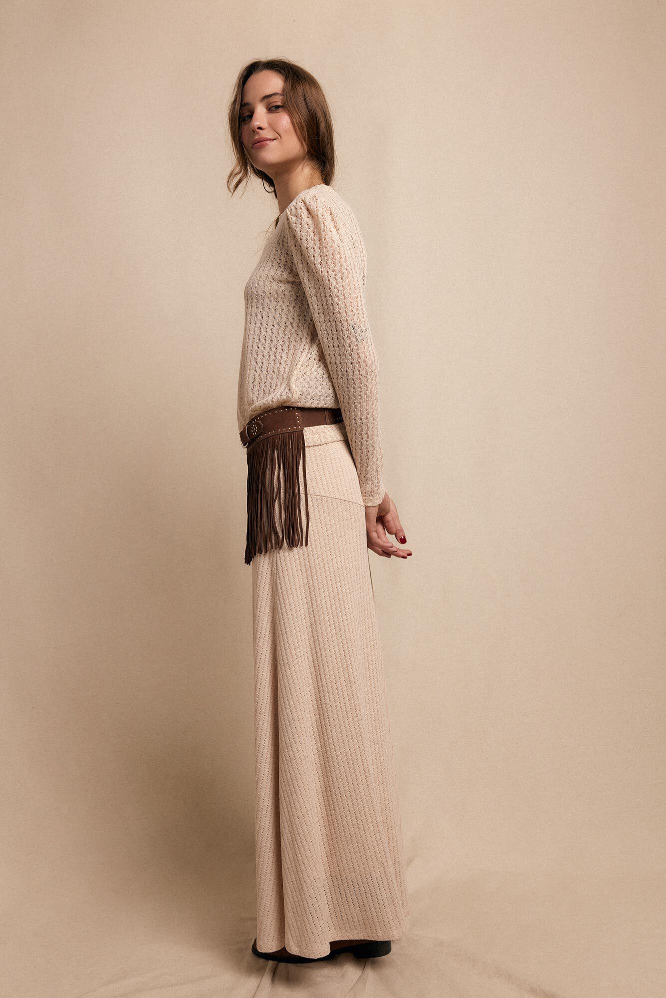 Slowlove Falda capa de punto Beige