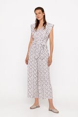 Cortefiel Jumpsuit lazo Estampado blanco