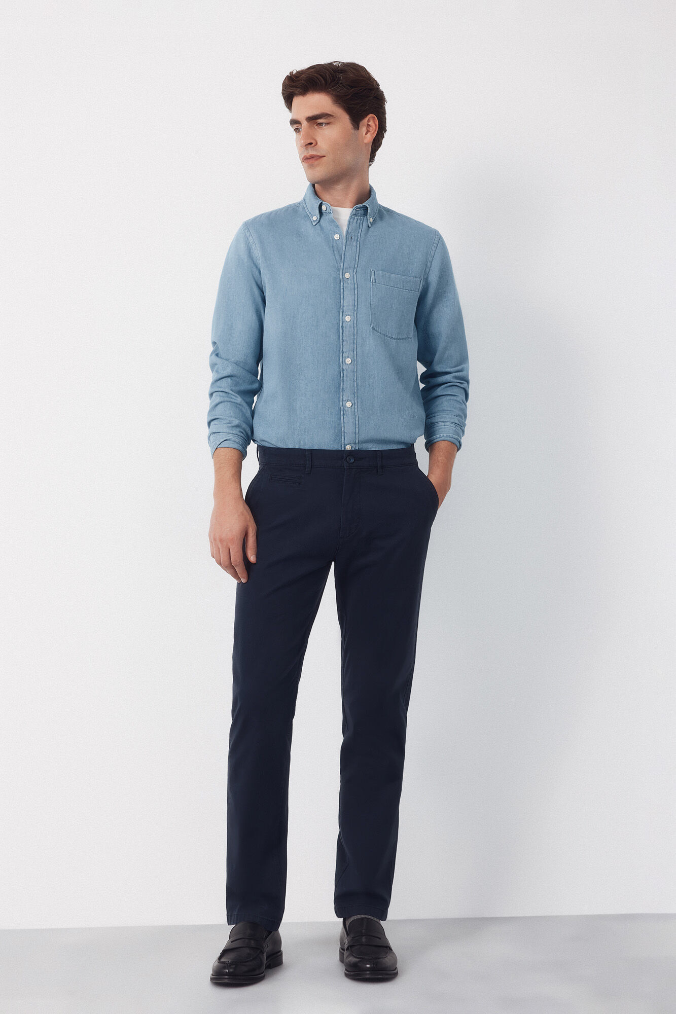 Cortefiel Pantal&oacute;n chino slim fit Azul marino