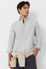 Cortefiel Camisa oxford lisa Verde oscuro