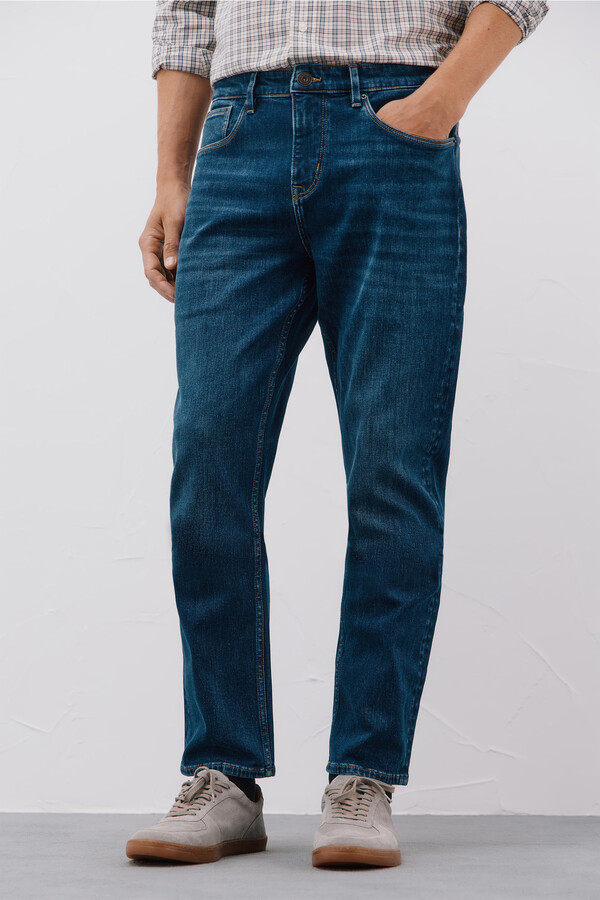 Cortefiel Pantalón denim regular fit Azul