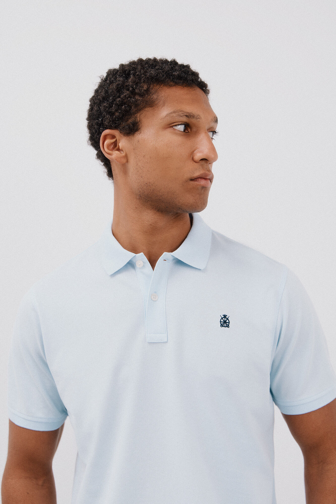 Cortefiel Polo b&aacute;sico piqu&eacute; Azul