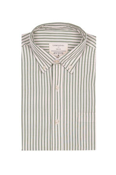 Cortefiel Camisa rayas planchado fácil Verde