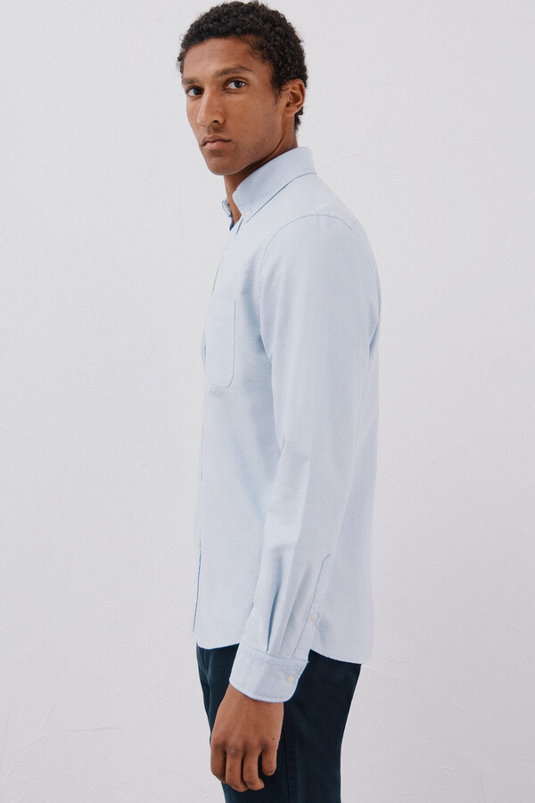 Cortefiel Camisa oxford lisa Azul