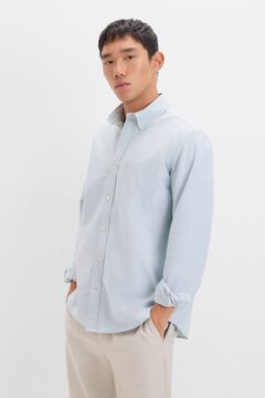 Cortefiel Camisa oxford liso Kaki