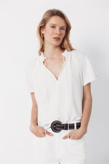 Cortefiel Blusa manga rangl&aacute;n Marfil