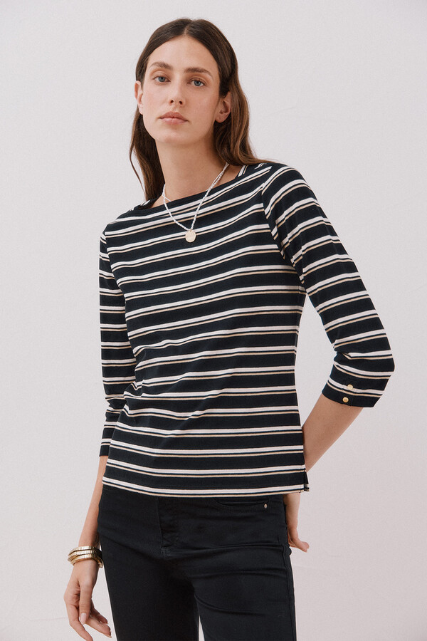 Cortefiel Playera básica barco Estampado gris