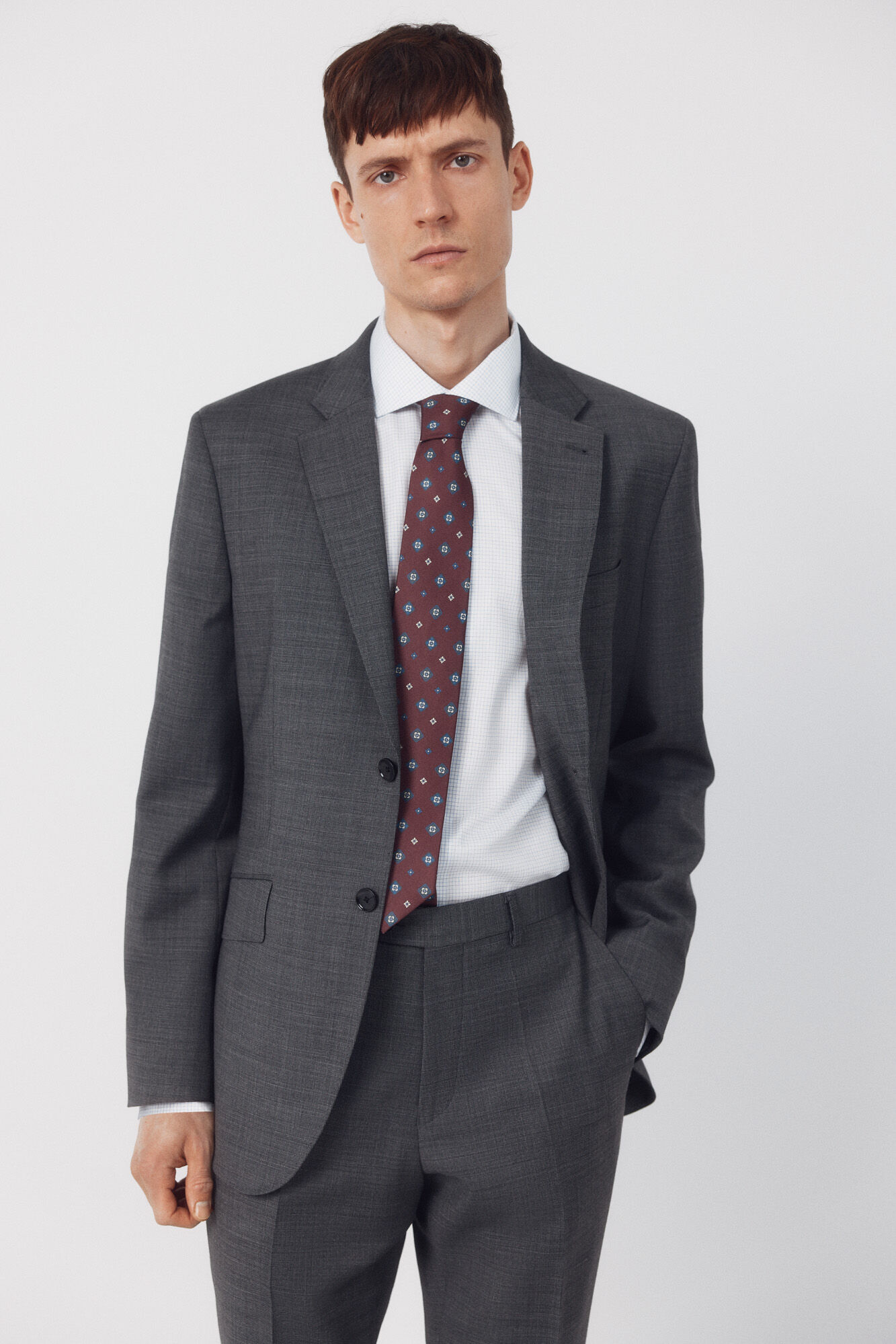 Cortefiel Americana traje dynamic estructura gris Gris oscuro