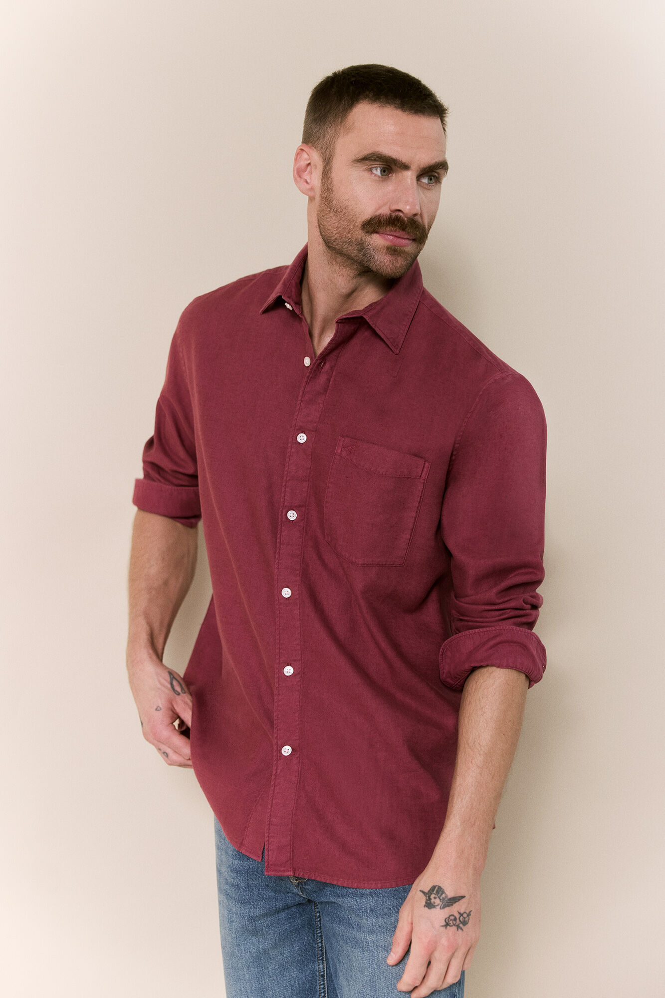 OOTO Camisa lisa fluida