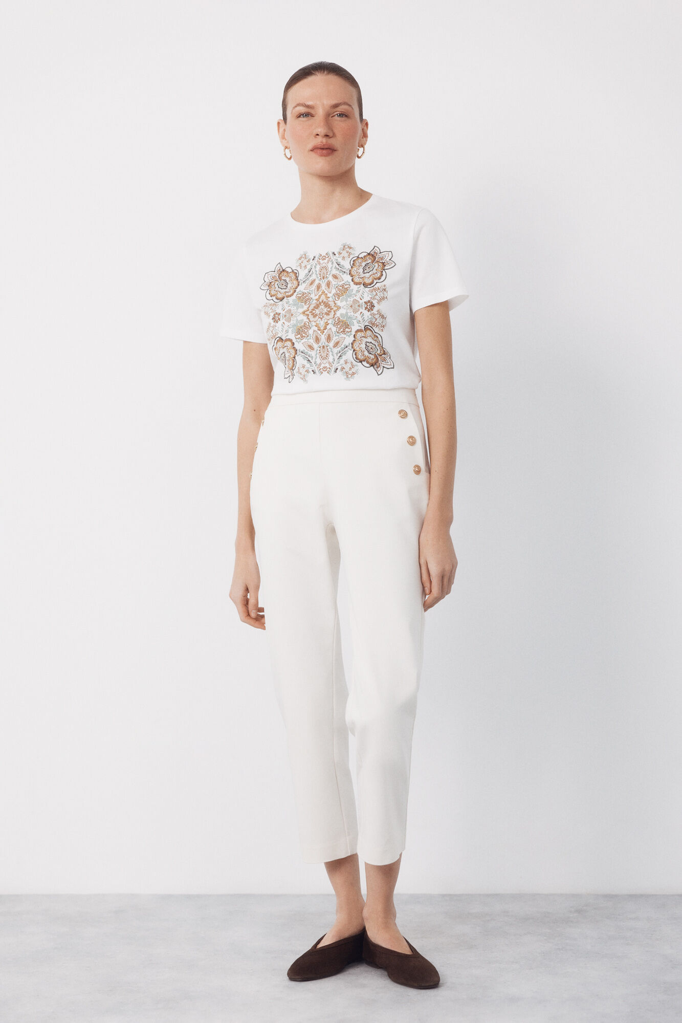 Cortefiel Playera estampada floral