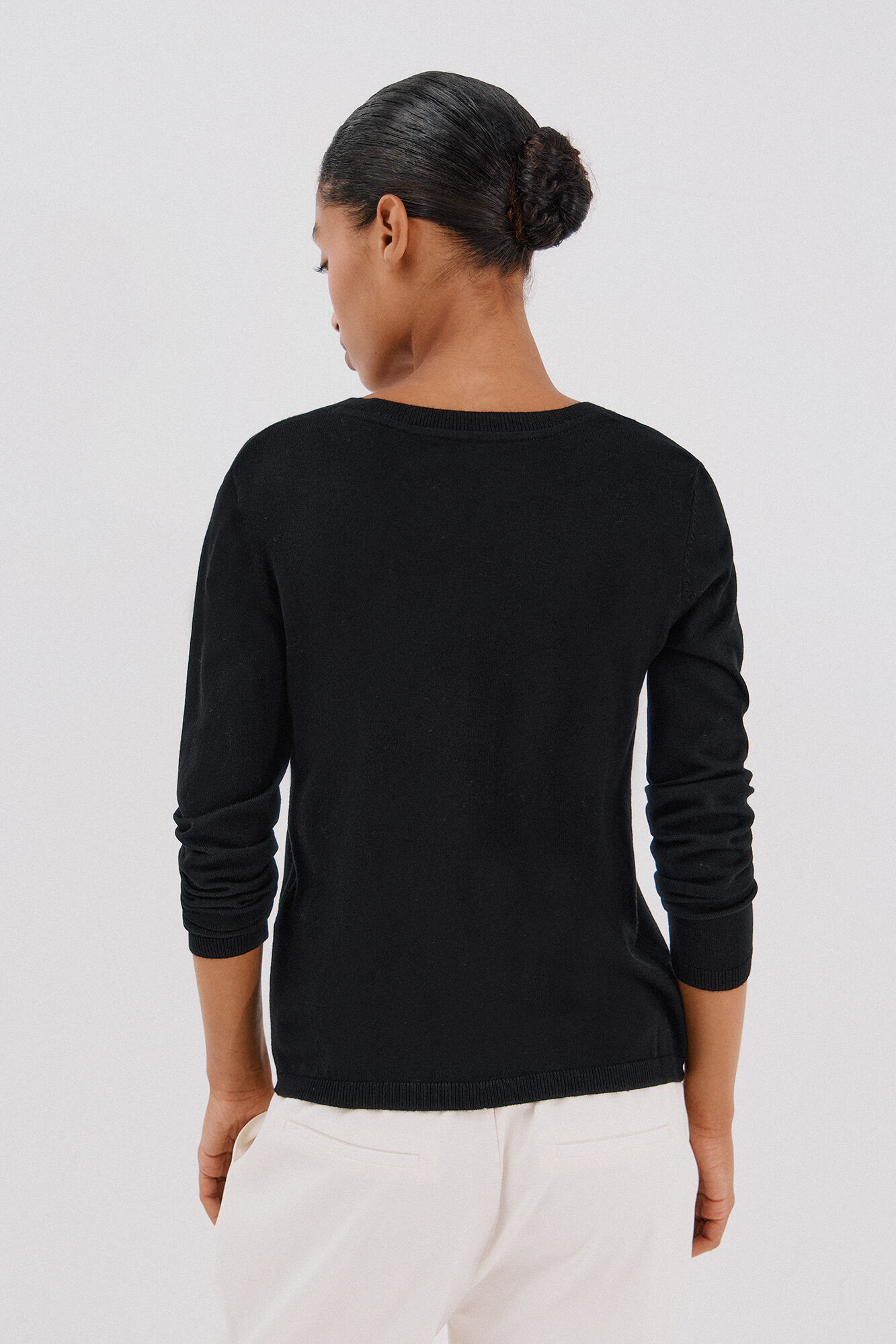 Cortefiel Su&eacute;ter de tejido fino Negro