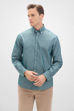 Cortefiel Camisa rayas coolmax Kaki