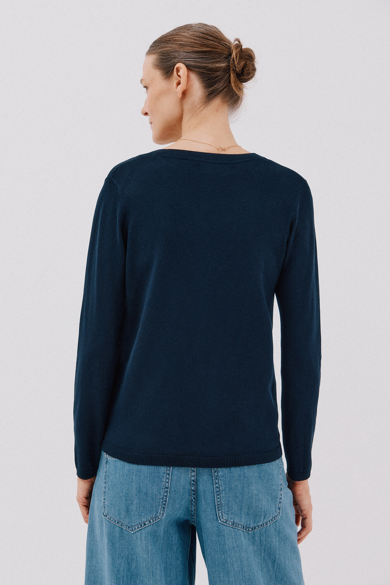 Cortefiel Su&eacute;ter de tejido fino Azul marino