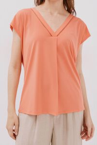 Cortefiel Playera pico con detalle puntilla
