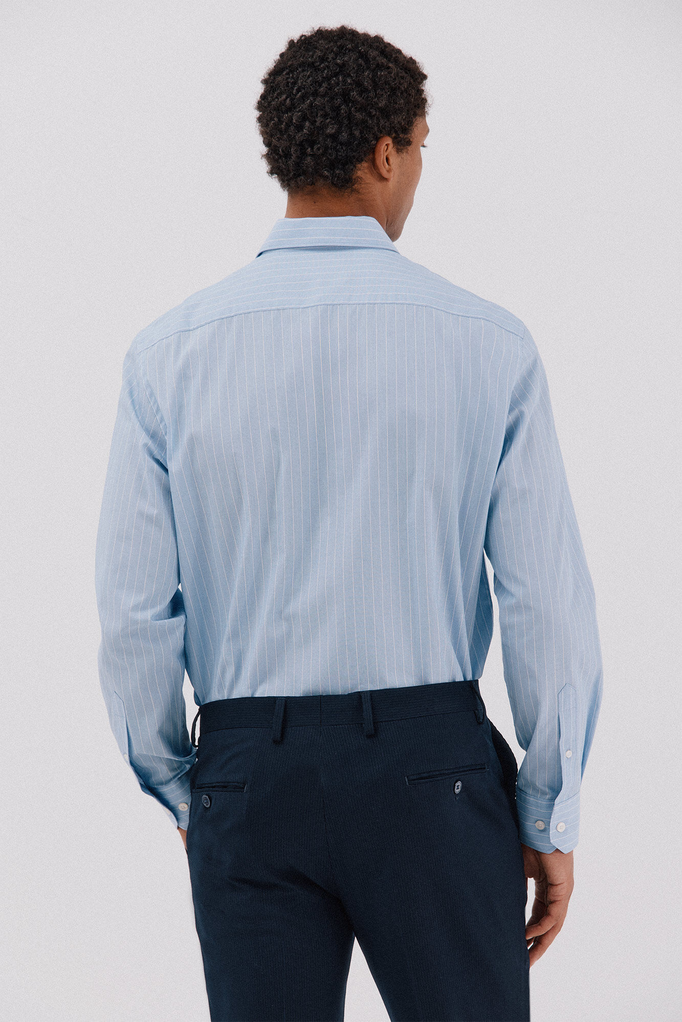 Cortefiel Camisa vestir rayas f&aacute;cil plancha Azul