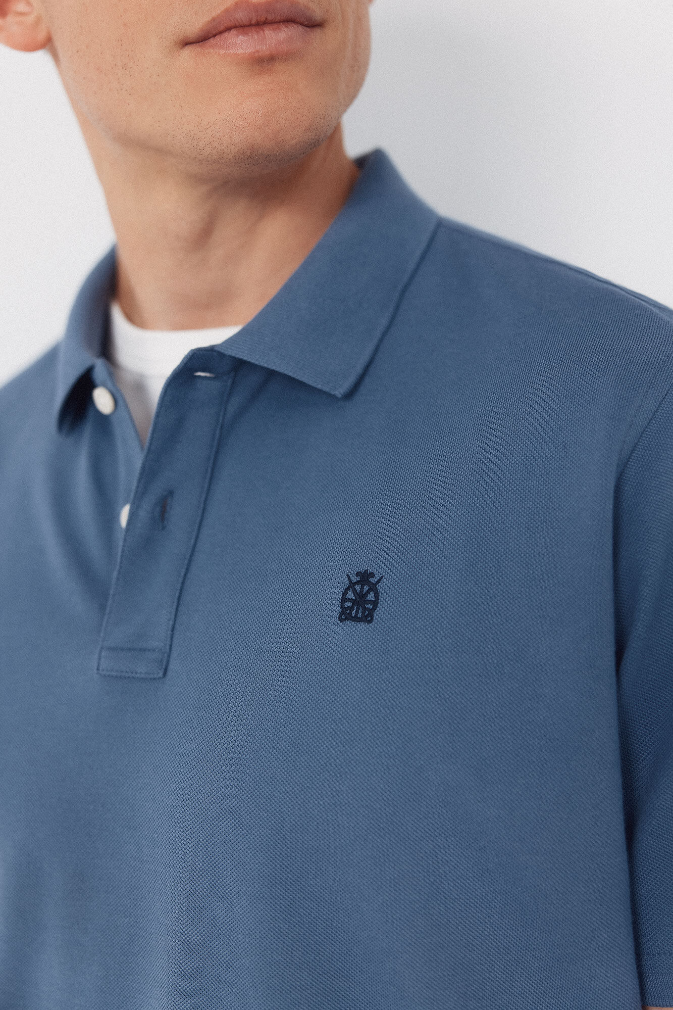 Cortefiel Polo b&aacute;sico piqu&eacute; Azul