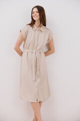 Cortefiel Vestido camisero Arena