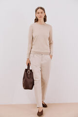 Cortefiel Su&eacute;ter de tejido fino Beige