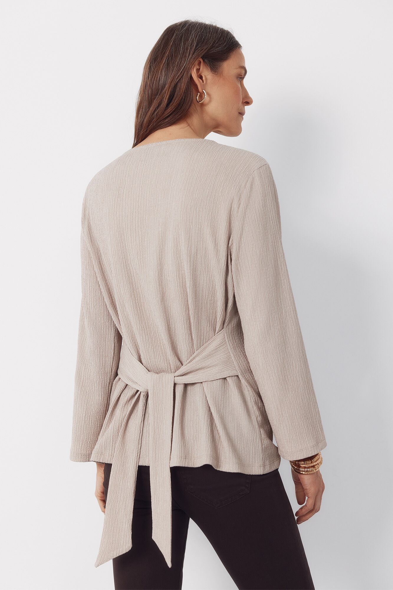 Cortefiel Top con nudo delantero Beige