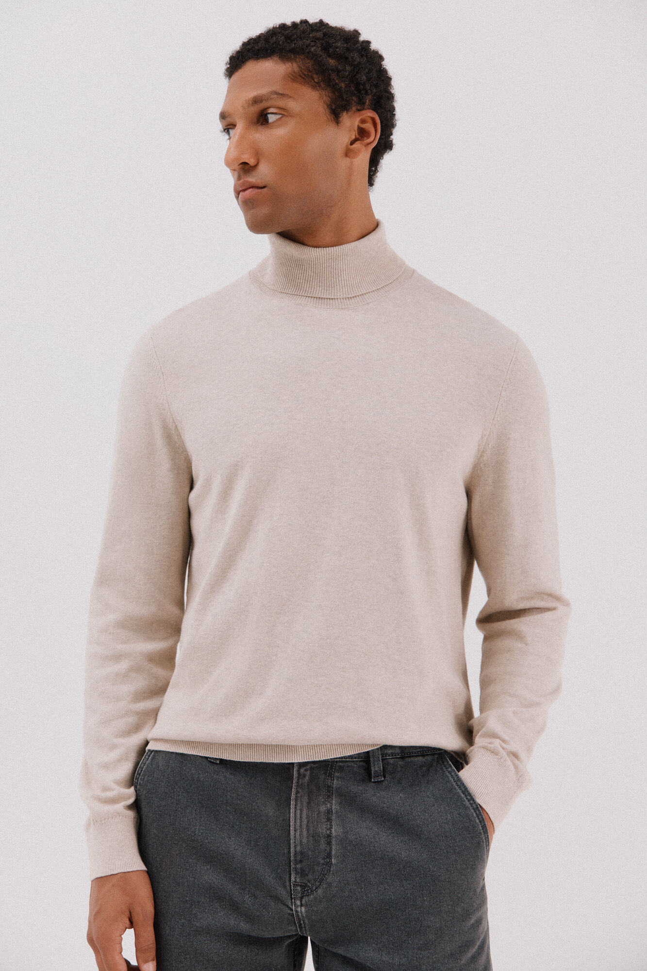 Cortefiel Su&eacute;ter algod&oacute;n cashmere cuello alto