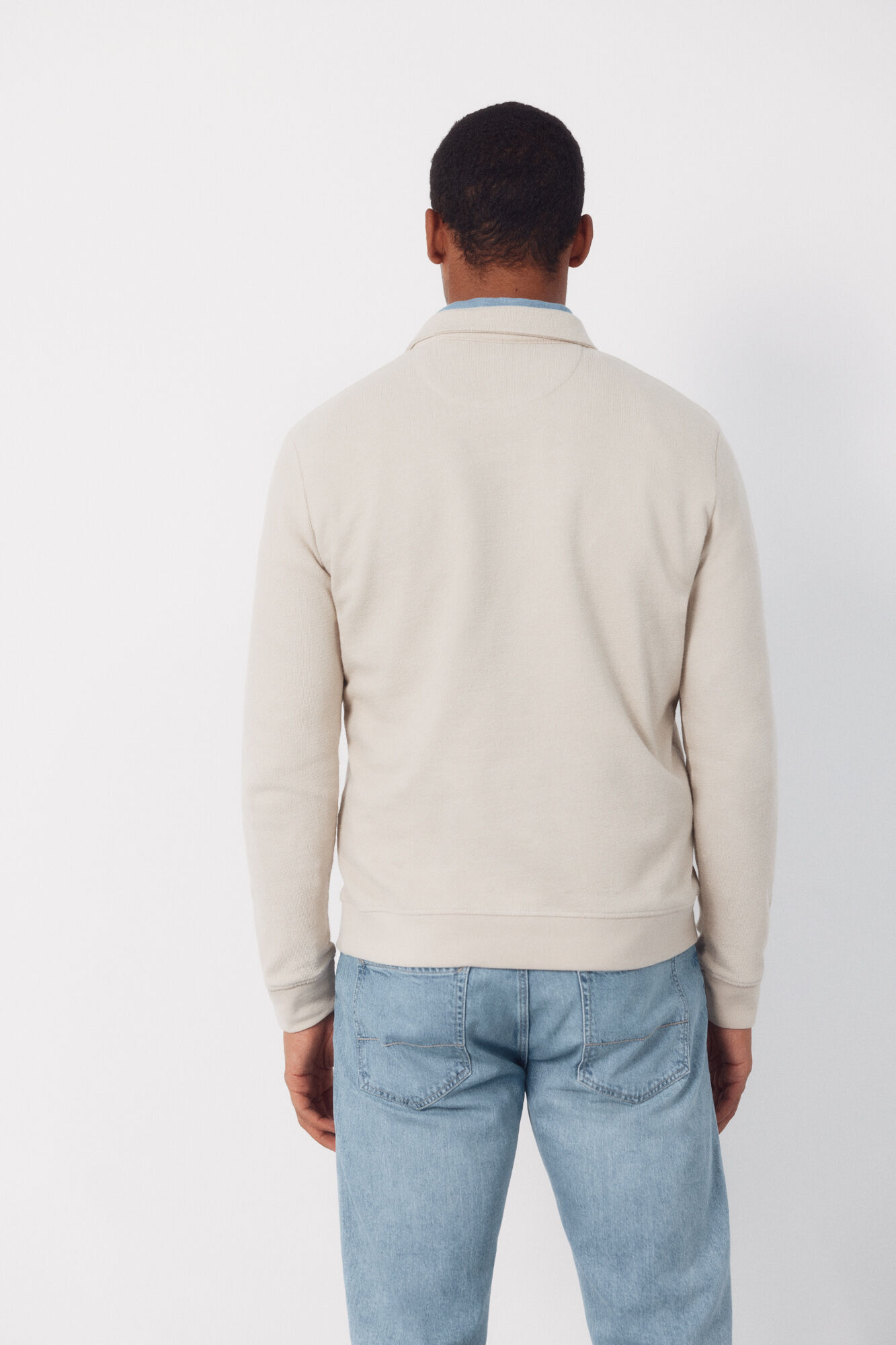 Cortefiel Polo estructura manga larga Beige