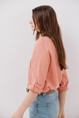 Cortefiel Camisa confeccionada con lino Coral