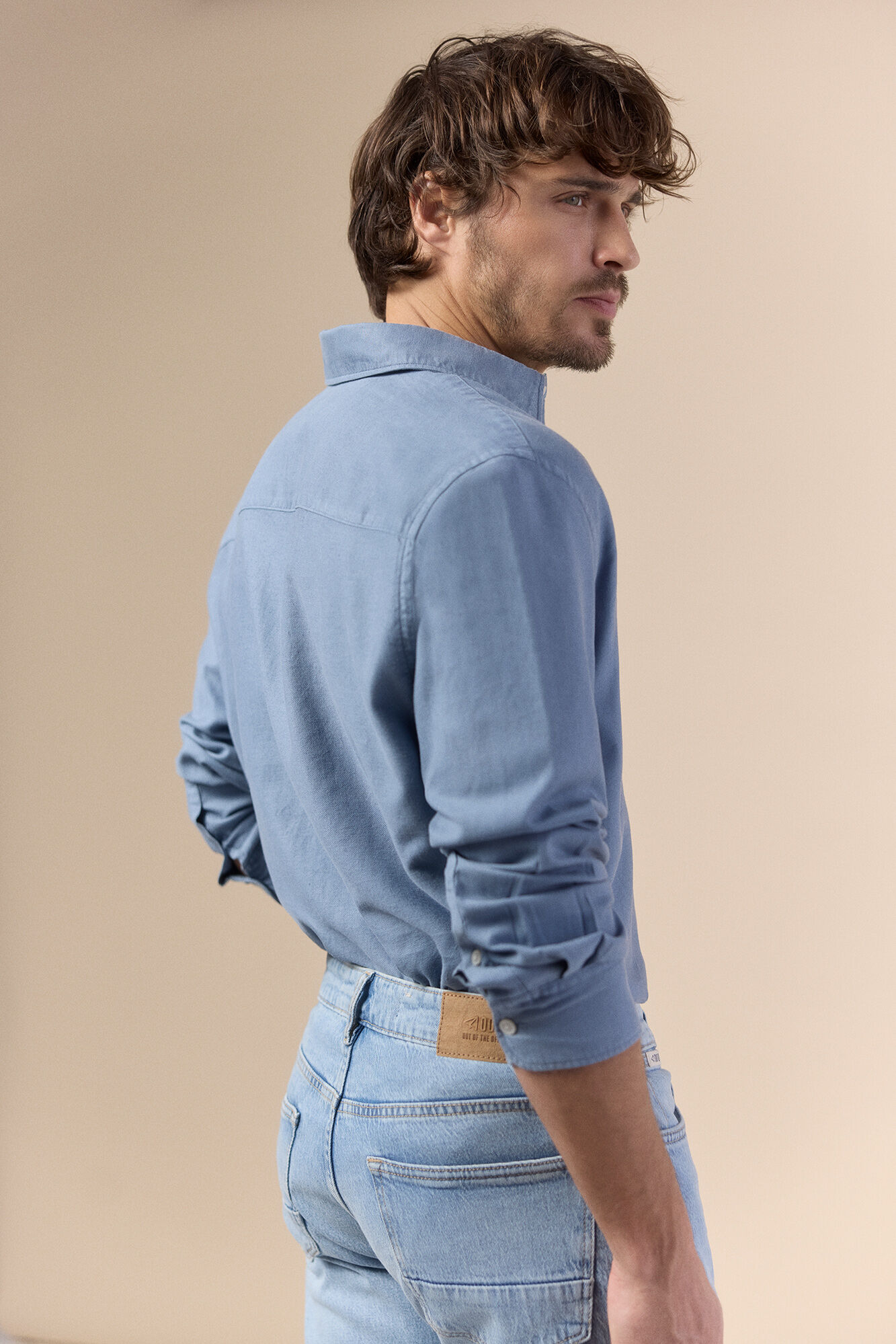 OOTO Camisa lisa fluida Azul