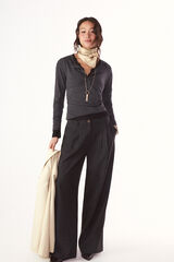 Slowlove Pantal&oacute;n pinzas recto Gris oscuro