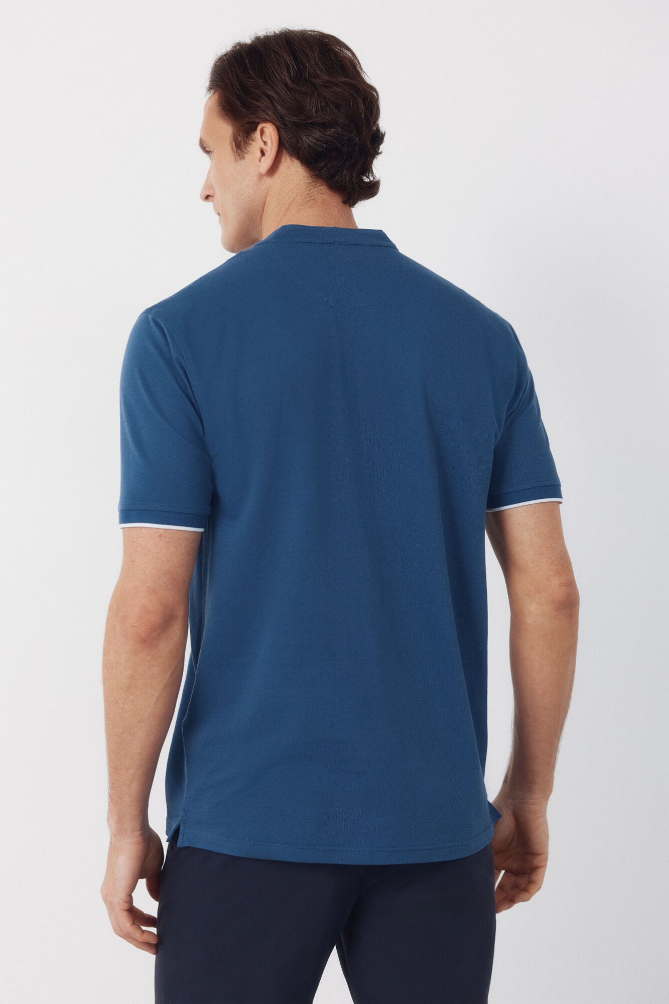 Cortefiel Polo cuello mao Azul
