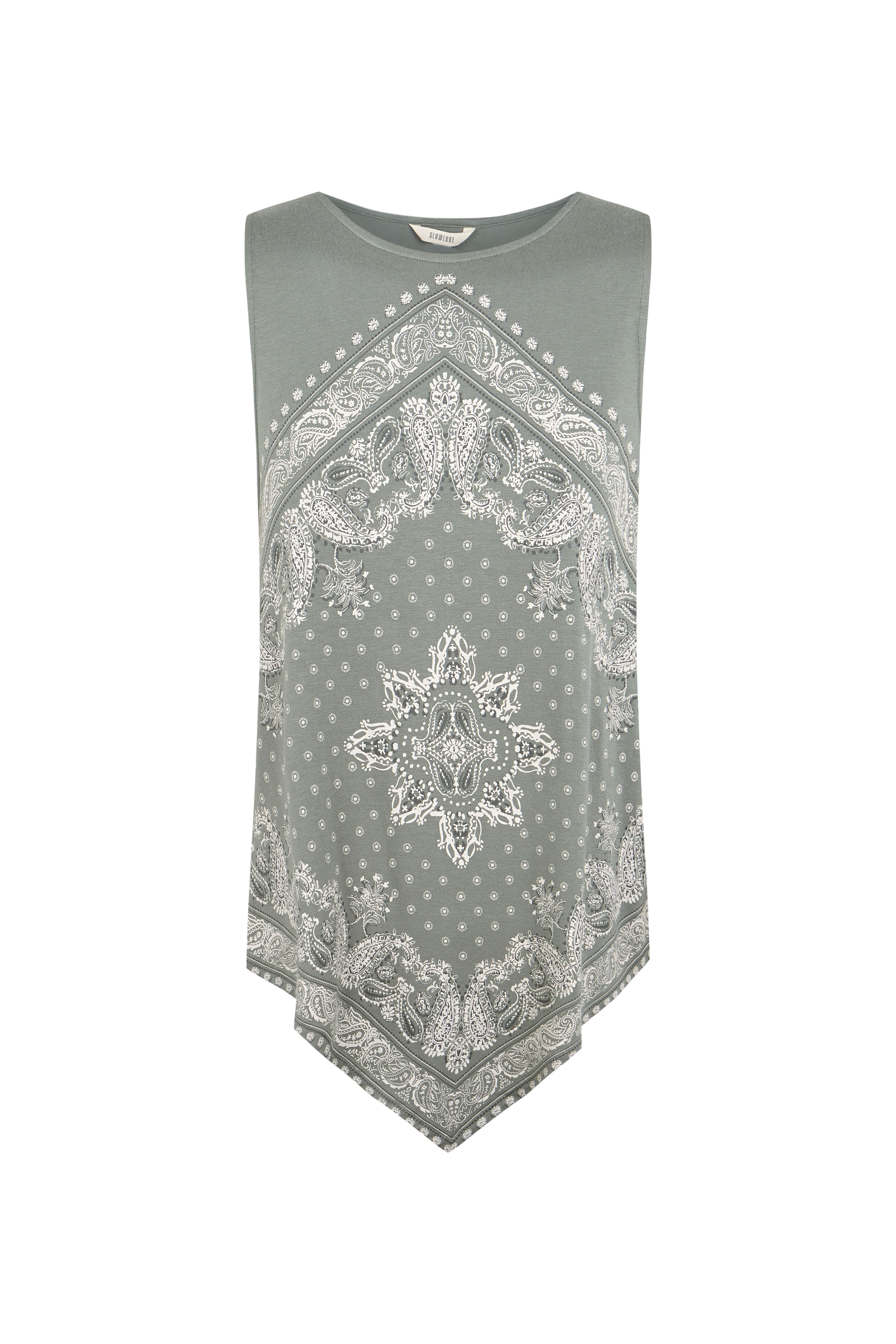 Slowlove Top tirantes detalle blonda Kaki
