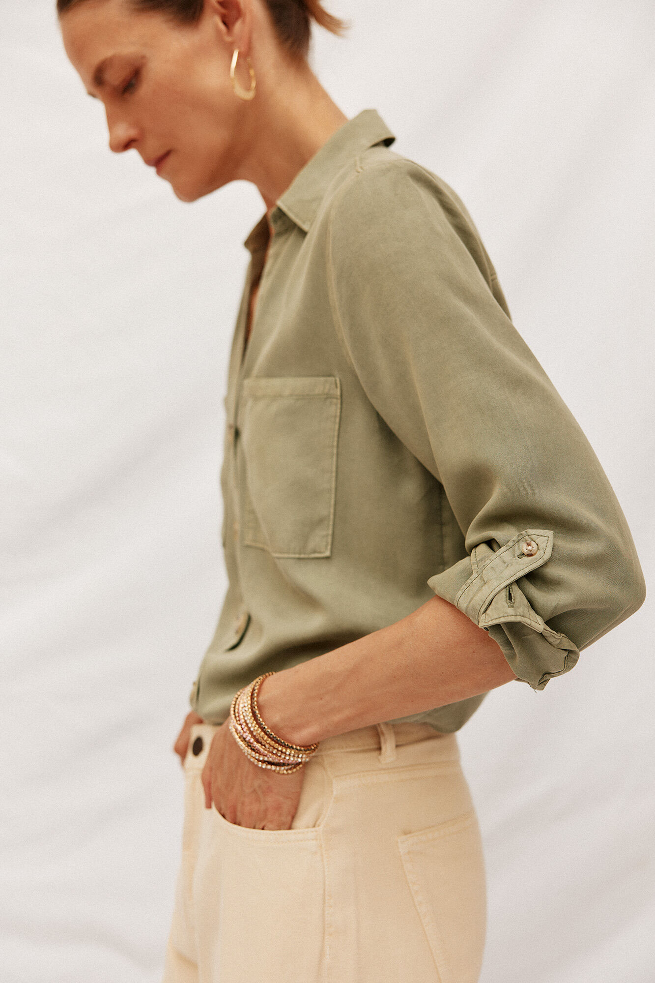 Cortefiel Camisa denim tencel