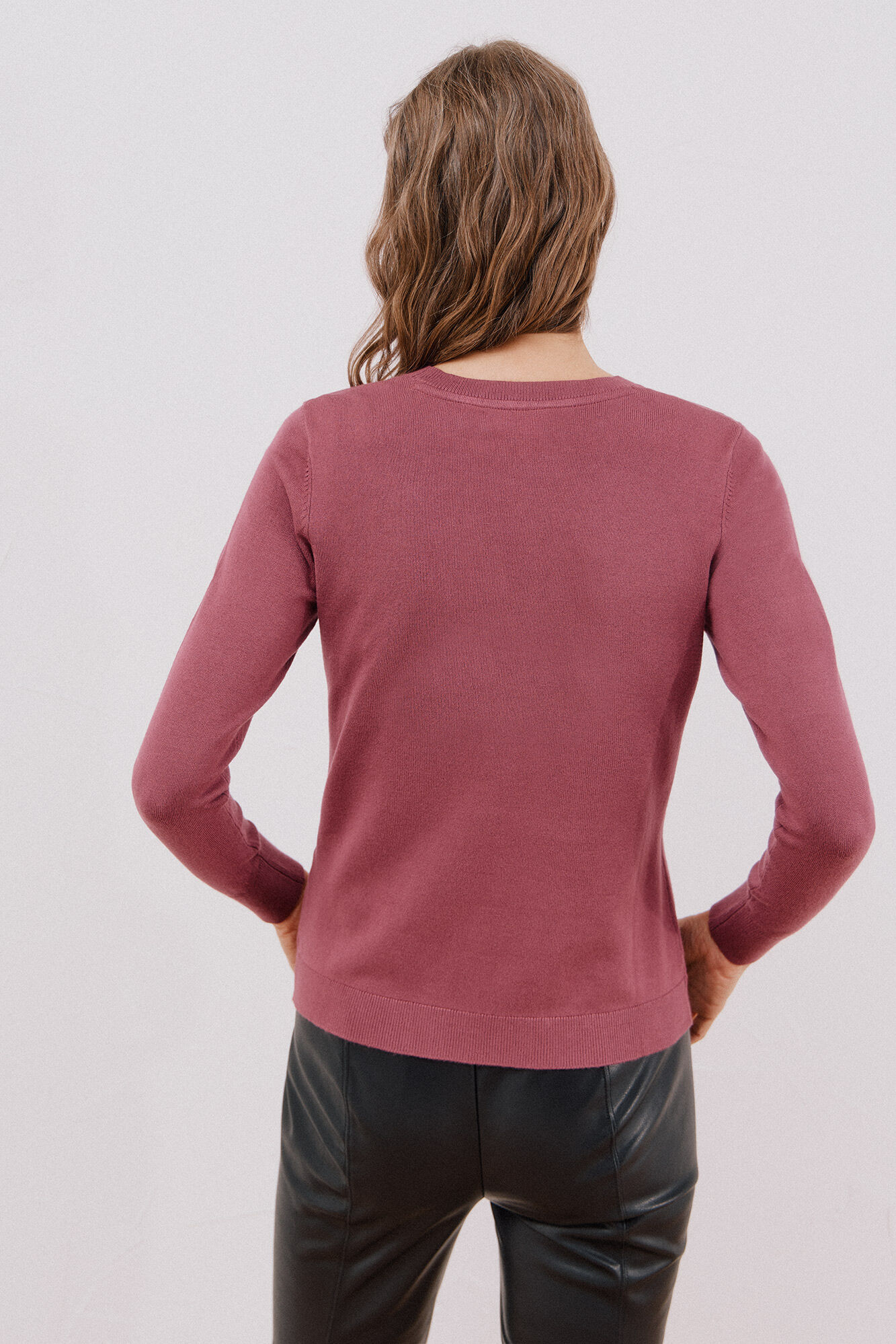 Cortefiel Su&eacute;ter de tejido fino Vino