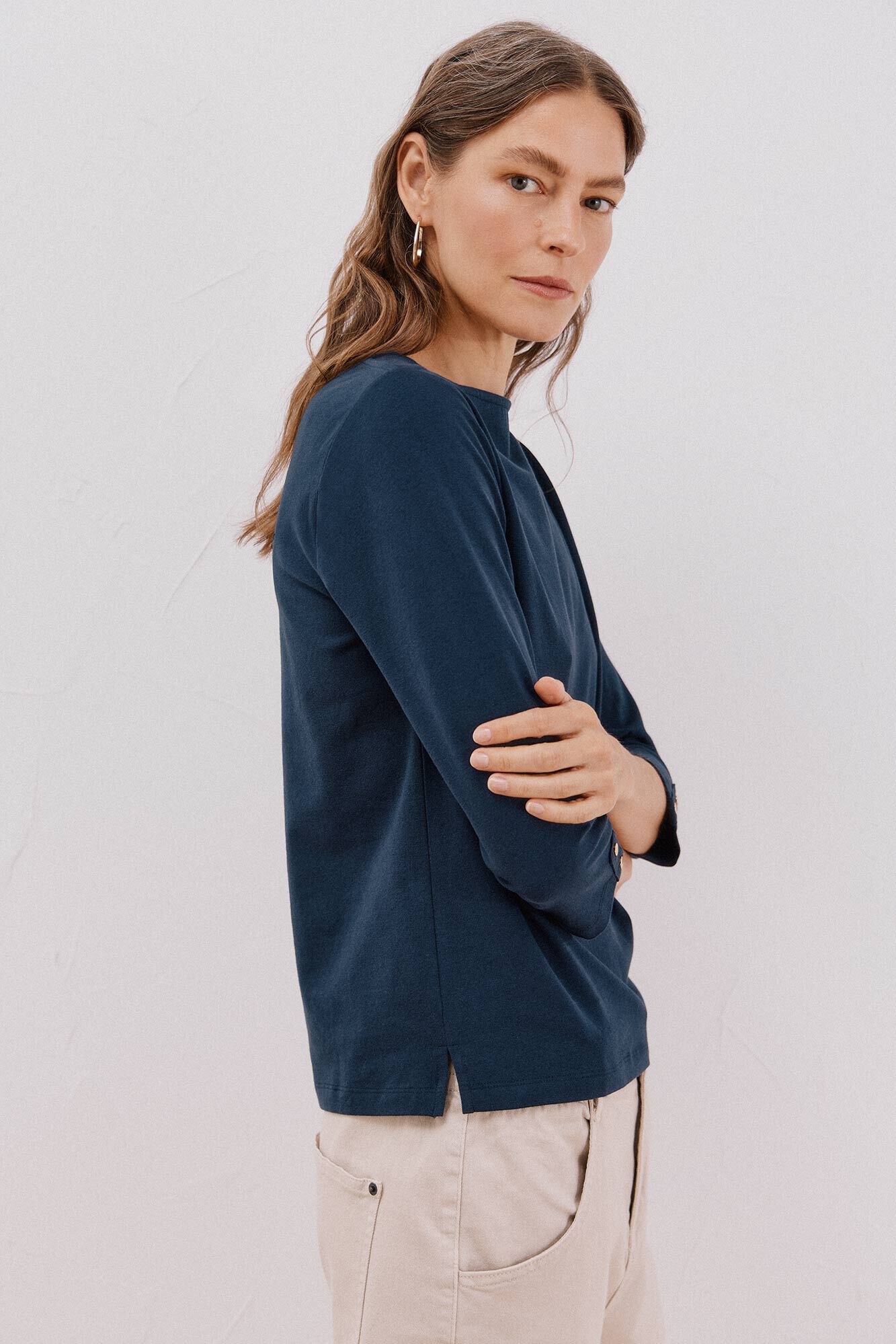 Cortefiel Playera b&aacute;sica barco Azul marino